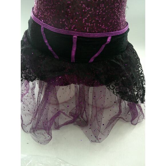 Dance Costume Small Adult Purple Curtain Call J4702 Jazz Tap Ballet Sequin Lace - Picture 4 of 6